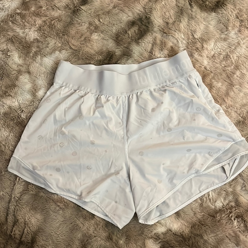 Lululemon white shorts with lining, size 8